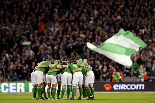 Ireland v France: Ireland's team before World Cup 2010 play-off match against France