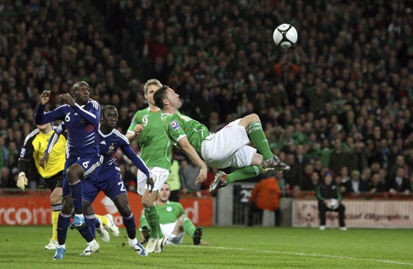 Ireland v France: Ireland's Robbie Keane shoots at France's goal in their World Cup qualifier
