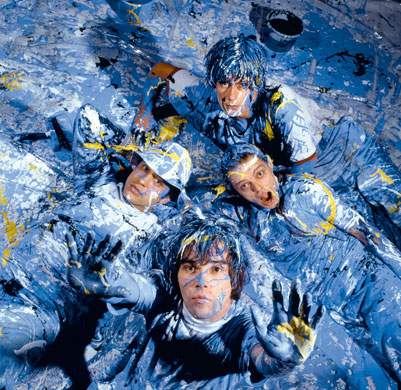 Kevin Cummins' Manchester: The Stone Roses, covered in paint in 1989, by Kevin Cummins