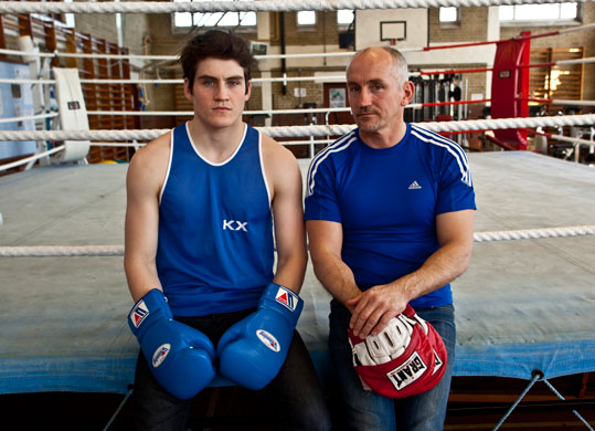 Sporting father and sons: Ex-boxer Barry McGuigan and his son Shane