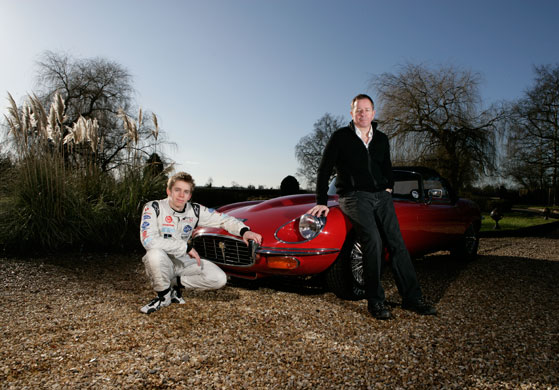 Sporting father and sons: Martin Brundle with his son Alex Brundle at their Norfolk home.