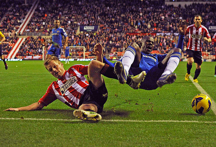 Premier League: pictures: Sunderland's Larsson concedes a penalty 