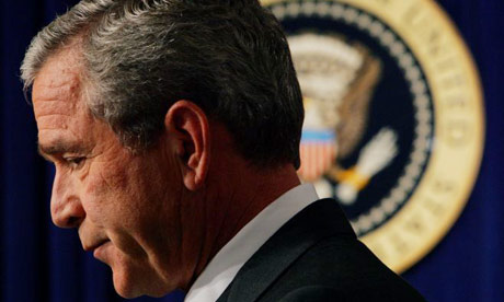 George Bush leaves the Whitehouse