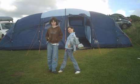 Kathryn Hearn's children camping in Devon