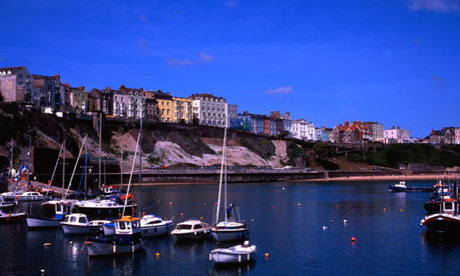 Tenby, sailboats in Tenby harbour