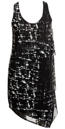 Apple shapes: Black print dress