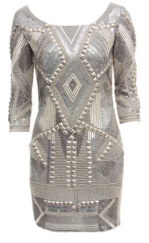 Apple shapes: silver dress