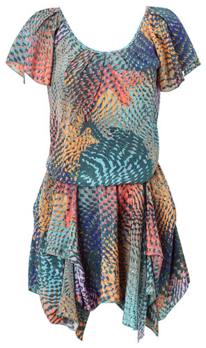 Apple shapes: Multi-print dress