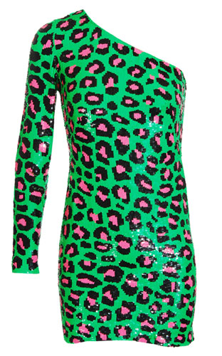 Hourglass shapes: Green leopard-print
