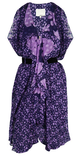 Hourglass shapes: Purple print dress