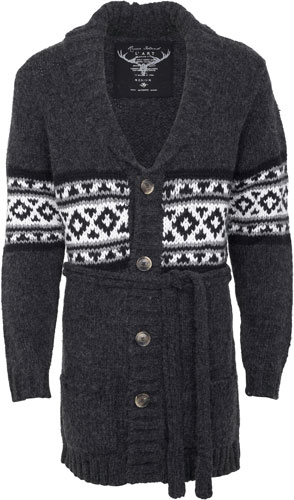 Key trends: Knitwear: Belted Mens cardigan