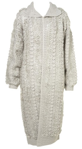 Key trends: Knitwear: Long bobble cardigan