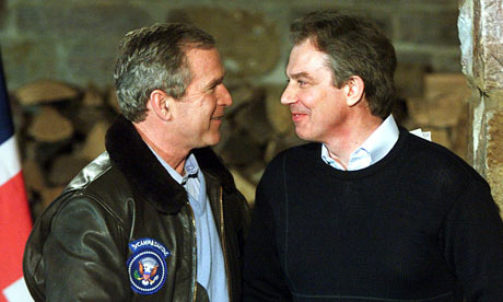 president bush 9 11. George Bush and Tony Blair.