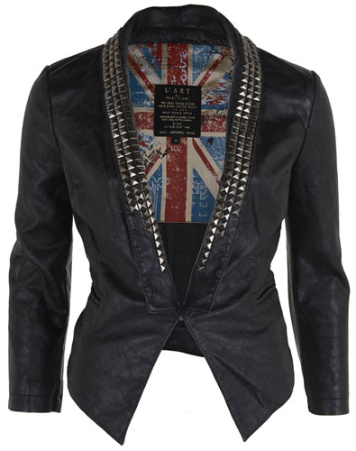 Key trends: Leather: Tux jacket