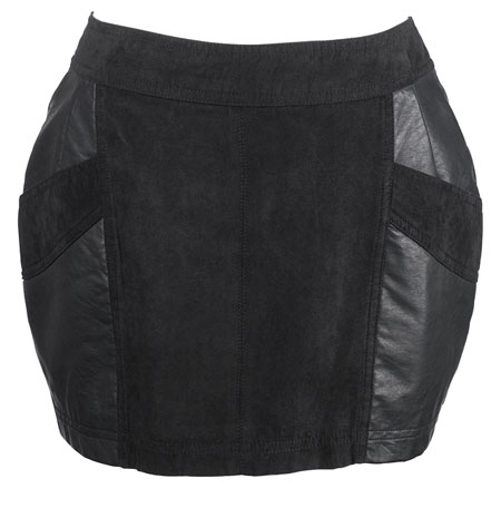 Key trends: Leather: Pleather panel skirt 