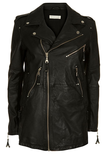 Key trends: Leather: Long line jacket