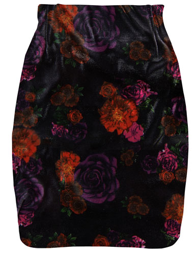 Key Trends Velvet: floral skirt