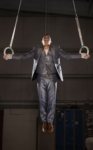 Louis Smith fashion: Louis Smith suspends himself from the rings