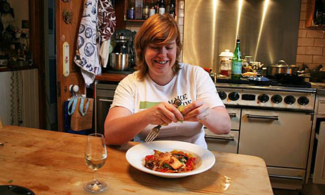 Kitchen clickalong salmon: Allegra McEvedy and her salmon with chilli bulgar