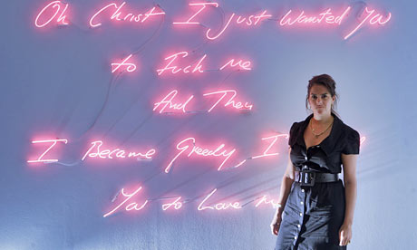 Tracey Emin at the preview of her exhibition Those