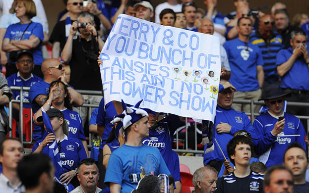 Tom Jenkins FA Cup final: Everton fan with banner