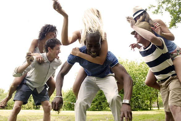 sports day fashion: Piggyback races