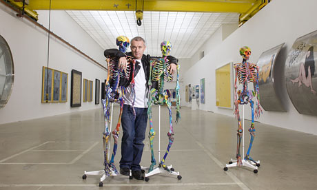 Damien Hirst in his studio in Stroud