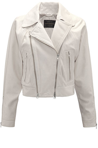 key trends: white: Leather jacket