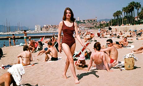 Christine Keeler on the beach in Cannes, May 1963