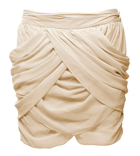 Key trends: pastel: Toffee coloured skirt