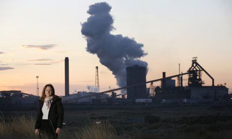 Ruth Sunderland near the Corus Blast Furnace, Redcar