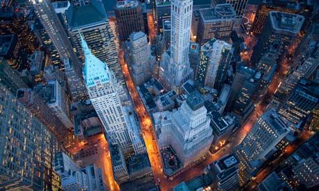Aerial view of Wall Street