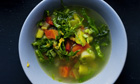 Nigel Slater's recipes for spring greens and lemon soup followed by lemon tart