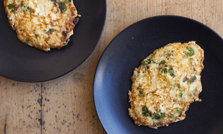 nigel slater spring onion 007 - Nigel Slater's tiny Omelette nd black-pudding frittata