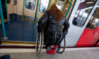 Wheelchair user 003 Wheelchair users block Oxford Circus to protest at disability cuts