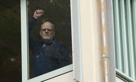 Sture Bergwall aka Thomas Quick looks out from hospital