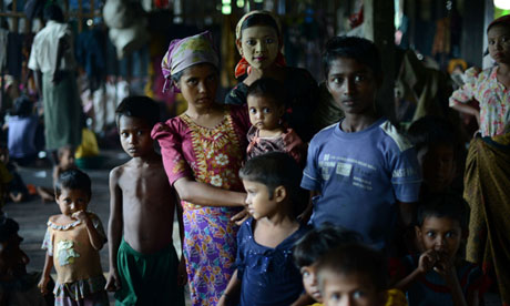 burma muslim rohingyas in shelter