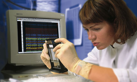 DNA research lab scientists