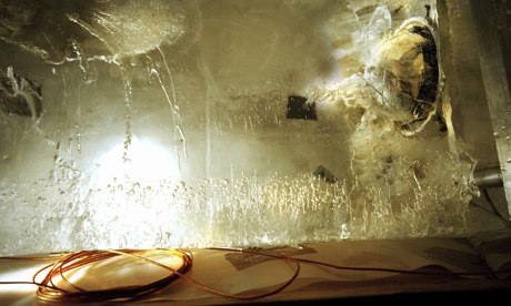 Neutrino detector frozen in ice