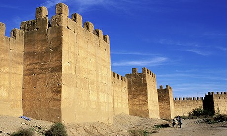The encastellated walls of Taroudant in Morocco