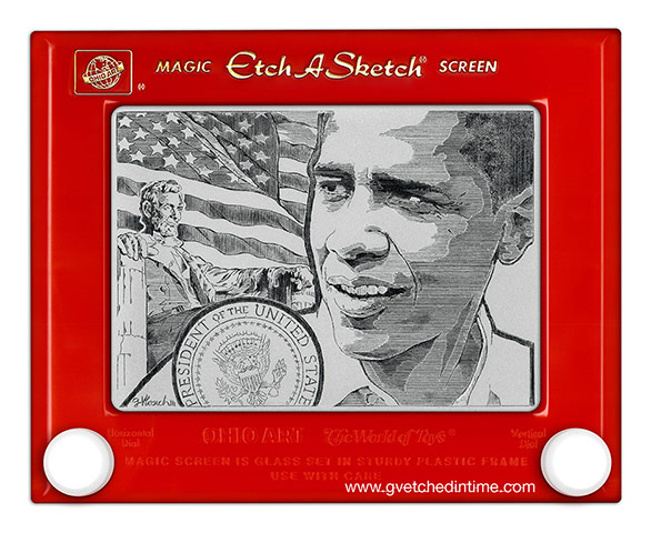 Etch a Sketch Barack Obama by George Vlosich