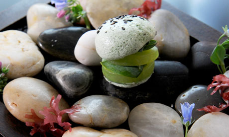 Fraiche's seaweed burger with oyster leaves