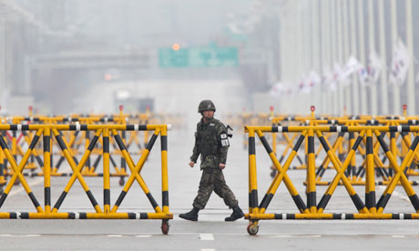 South Korean soldier at border.