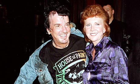 Nicky Haslam and Cilla Black clowning around at night