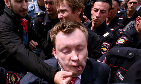 Unknown anti-gay activist hits Russia's