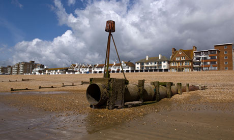 Outlet Pipe on beach at Bexhill on Sea, East Sussex