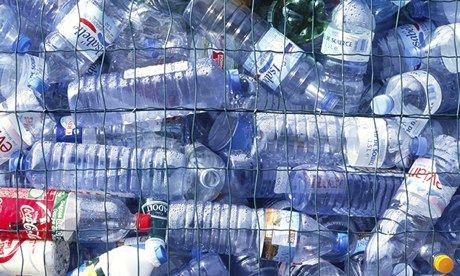 Discarded plastic water bottles