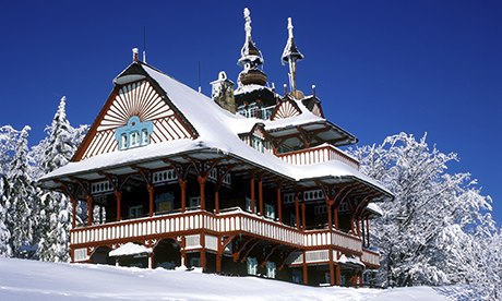 wooden house at Pustevny Beskydy Czech Republic