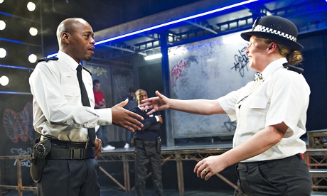 'Chirpy': Lorraine Stanley as PC Gail Wilde with Fraser James in Wildefire.