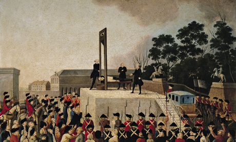 A painting depicts Louis XVI meeting the guillotine on 21 January 1793.